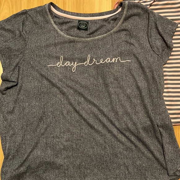 Laura Ashley pink/gray short sleeve soft cozy pj top and pj salvage brand bottom - Picture 2 of 7